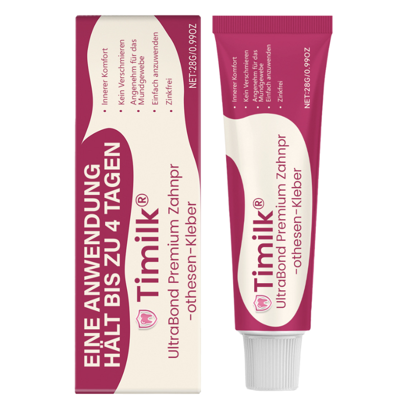 Timilk® UltraBond Premium Denture Adhesive 🔥 FDA Certified (Clinically Proven 4-Day Hold for Secure, Comfortable & Zinc-Free Denture Fit