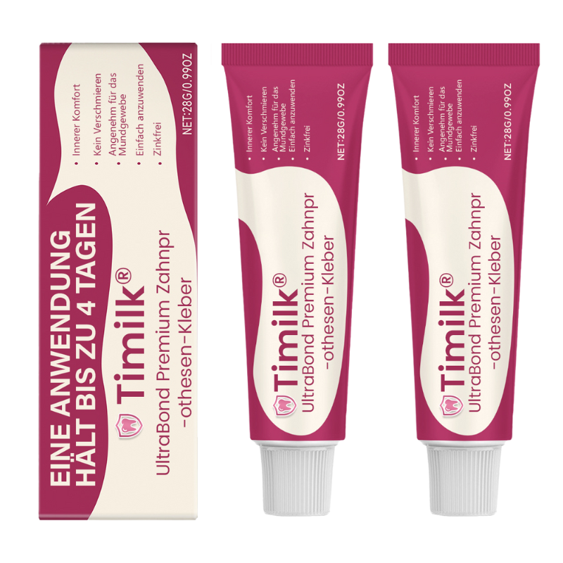 Timilk® UltraBond Premium Denture Adhesive 🔥 FDA Certified (Clinically Proven 4-Day Hold for Secure, Comfortable & Zinc-Free Denture Fit