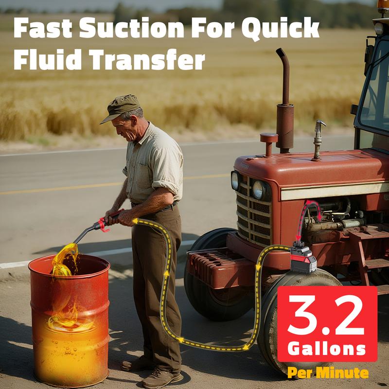 🔥First 100 :2nd ltem 60% Off🔥Cordless Fuel Transfer Pump Compatible with DeWalt 20V & Milwaukee 18V Batteries