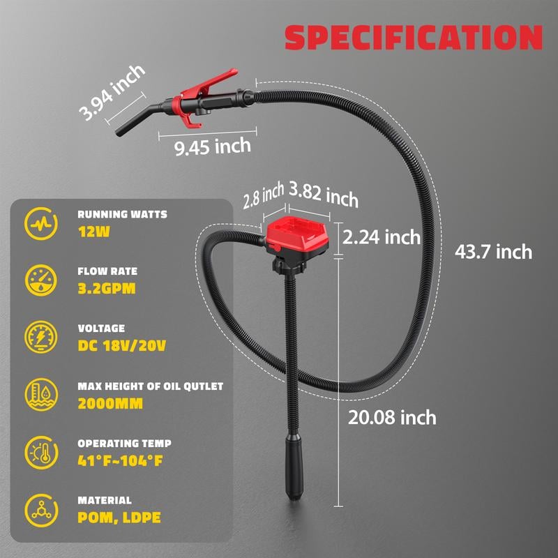 🔥First 100 :2nd ltem 60% Off🔥Cordless Fuel Transfer Pump Compatible with DeWalt 20V & Milwaukee 18V Batteries