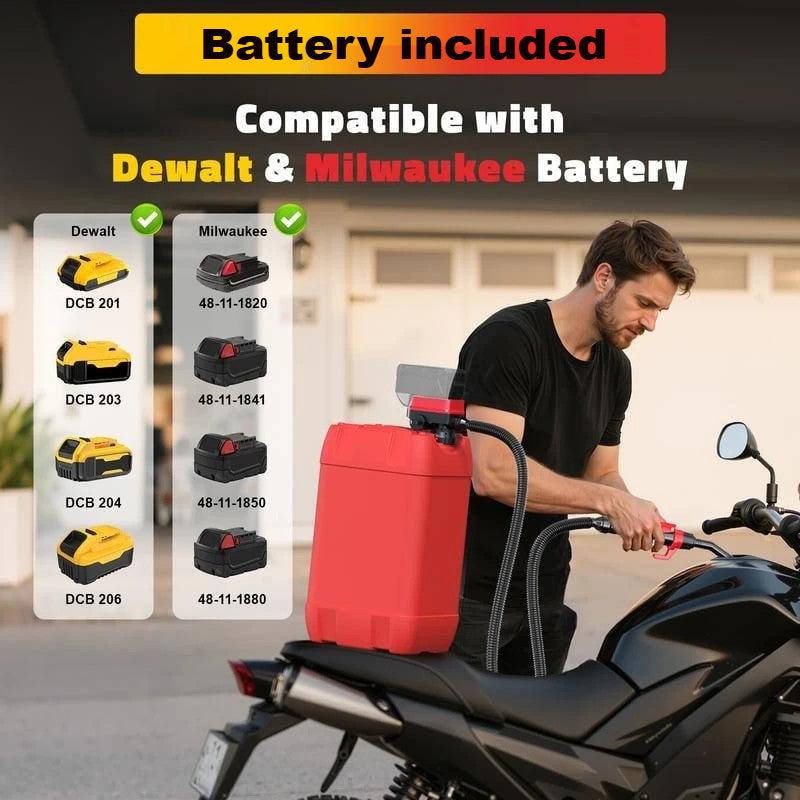 🔥First 100 :2nd ltem 60% Off🔥Cordless Fuel Transfer Pump Compatible with DeWalt 20V & Milwaukee 18V Batteries