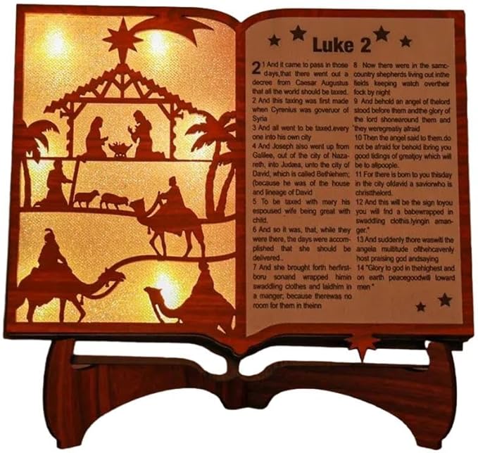 🔥Limited Time 50% OFF🔥LED Lighted Christian Nativity Wooden Ornament