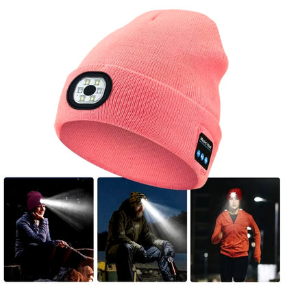 💥This Week's Special Price $19.99🎁— Gift Bluetooth Beanie with LED Headlight and Removable Speakers❄️