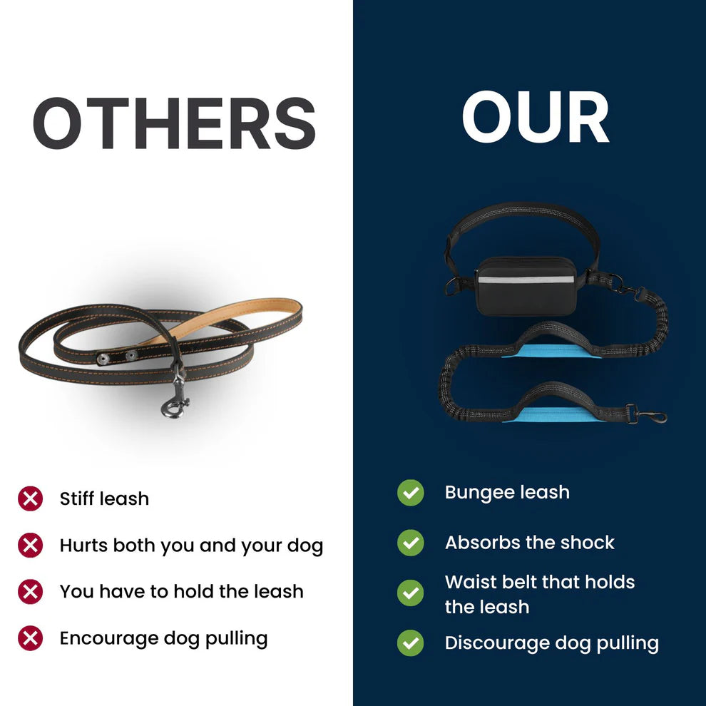 Multifunctional running waist bag-pet leash