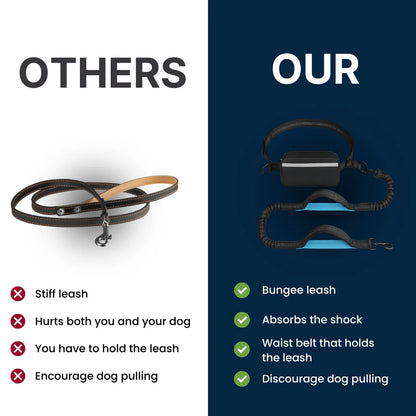 Multifunctional running waist bag-pet leash